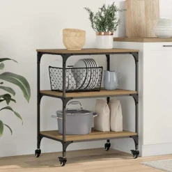 Keuken Trolley Artisan Eiken 60 x 41 x 76 cm Bewerkt hout>vidaXL Sale