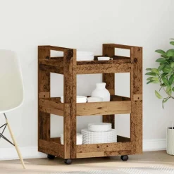 Trolleys*vidaXL Keuken Trolley Eikenhout 60 x 45 x 80 cm Bewerkt hout Oud hout