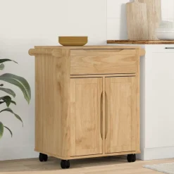 Trolleys*vidaXL Keuken Trolley FLORO 72,5 x 45 x 80 cm Wasbruin