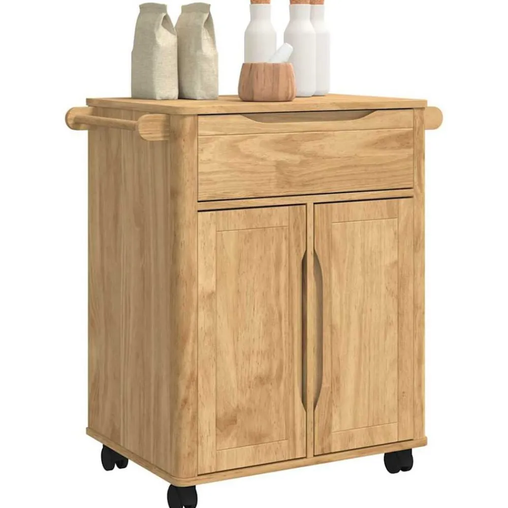 Trolleys*vidaXL Keuken Trolley FLORO 72,5 x 45 x 80 cm Wasbruin