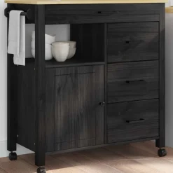 Keuken Trolley MONZA 84 x 40 x 88,5 cm Massief Vurenhout><noscript><img width=