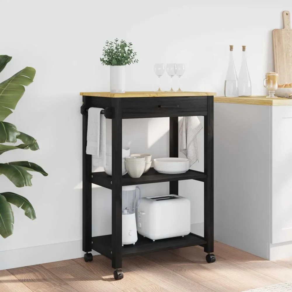 Keuken Trolley MONZA 60 x 40 x 88,5 cm Massief Vurenhout>vidaXL Outlet
