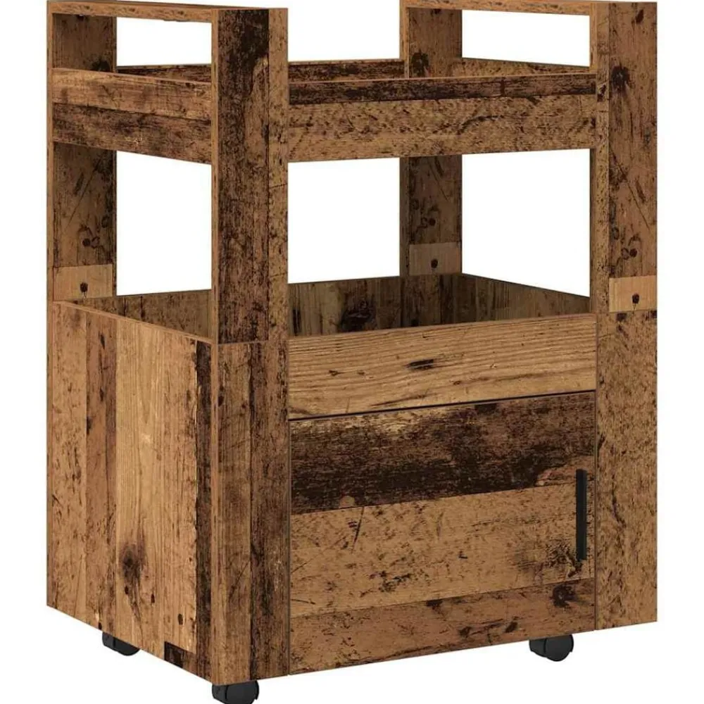 Trolleys*vidaXL Keuken Trolley 60 x 45 x 80 cm Bewerkt hout Oud hout