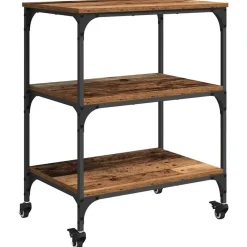 Keuken Trolley 60 x 41 x 76 cm Bewerkt hout>vidaXL Outlet