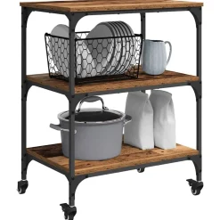 Keuken Trolley 60 x 41 x 76 cm Bewerkt hout><noscript><img width=