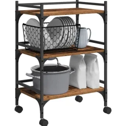 Keuken Trolley 50 x 35 x 75.5 cm Bewerkt hout><noscript><img width=