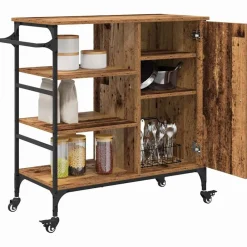 Trolleys*vidaXL Keuken Trolley Oudhout 87.5 x 39 x 84.5 cm Bewerkt hout Oud hout