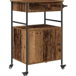 Keuken Trolley Oudhout 56 x 43 x 89,5 cm Bewerkt hout>vidaXL Outlet