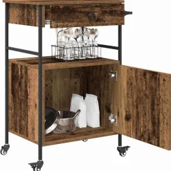 Keuken Trolley Oudhout 56 x 43 x 89,5 cm Bewerkt hout><noscript><img width=