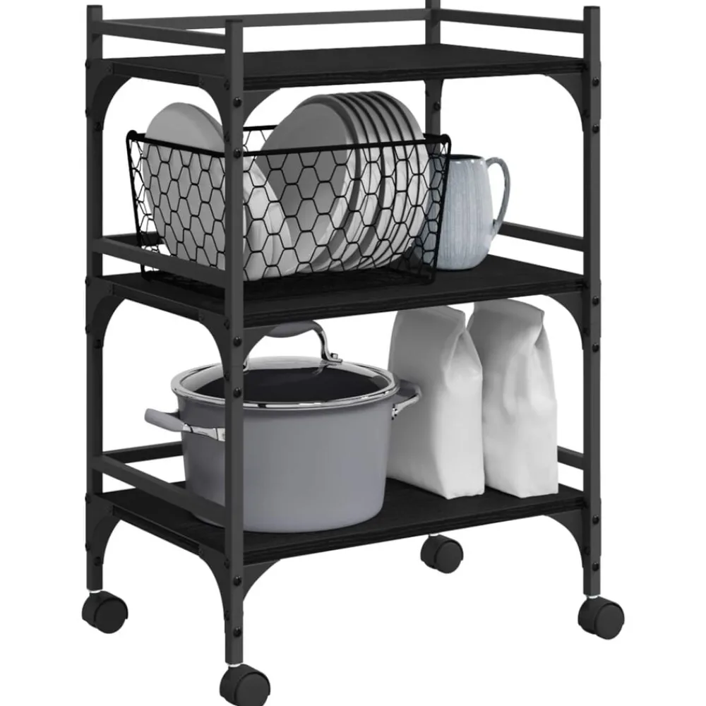Keuken Trolley 50 x 35 x 75.5 cm Bewerkt hout>vidaXL Online