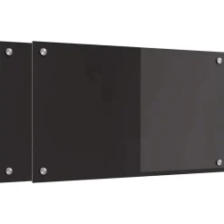 Keuken & Eetkamer*vidaXL Keukenachterwand 2 pcs 70 x 40 cm gehard glas Zwart