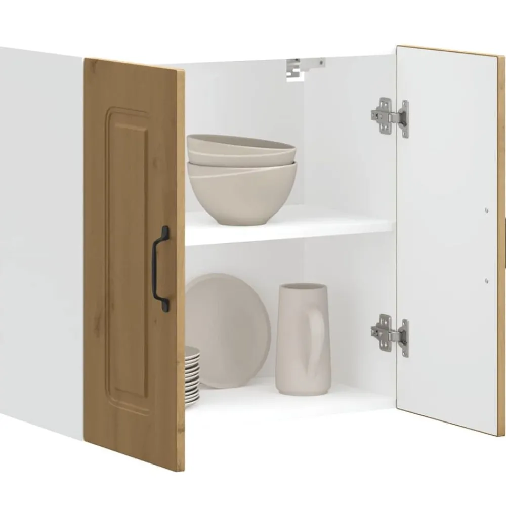 Keukenbovenkast Kalmar bewerkt hout artisanaal eikenkleur>vidaXL Outlet