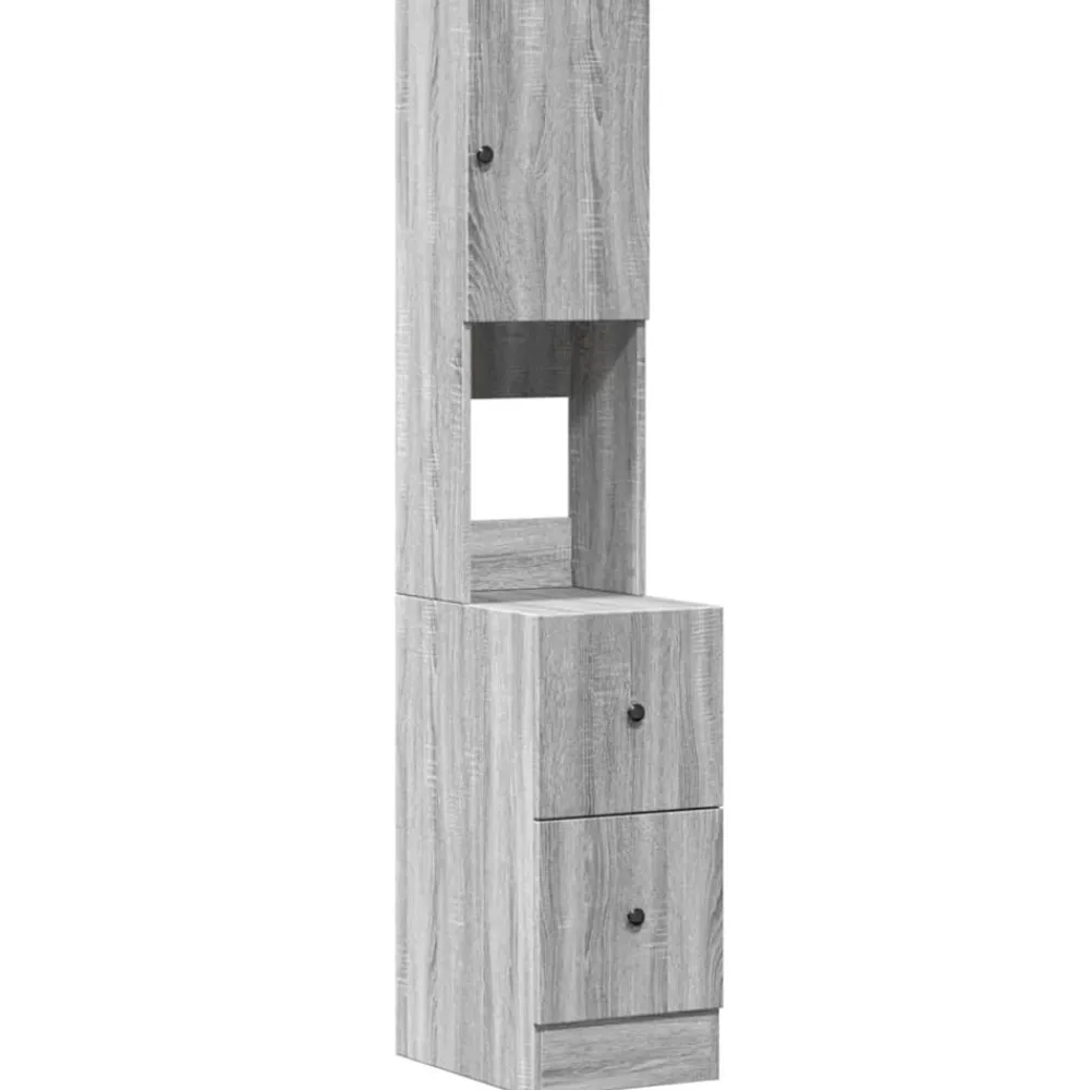Kasten & Opbergmeubelen*vidaXL Keukenkast 35x50x180 cm bewerkt hout eiken Grijs sonoma