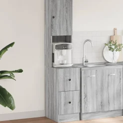 Kasten & Opbergmeubelen*vidaXL Keukenkast 35x50x180 cm bewerkt hout eiken Grijs sonoma