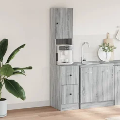 Kasten & Opbergmeubelen*vidaXL Keukenkast 35x50x180 cm bewerkt hout eiken Grijs sonoma