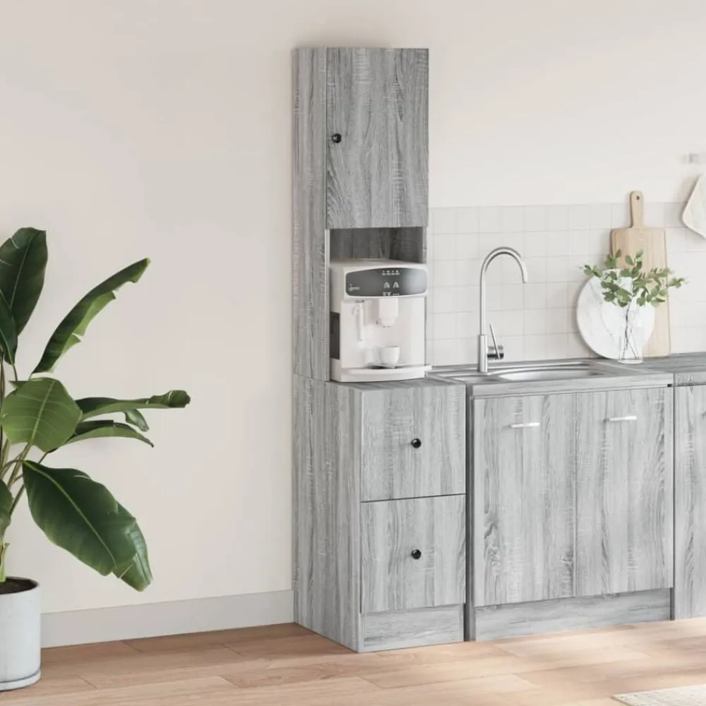 Kasten & Opbergmeubelen*vidaXL Keukenkast 35x50x180 cm bewerkt hout eiken Grijs sonoma