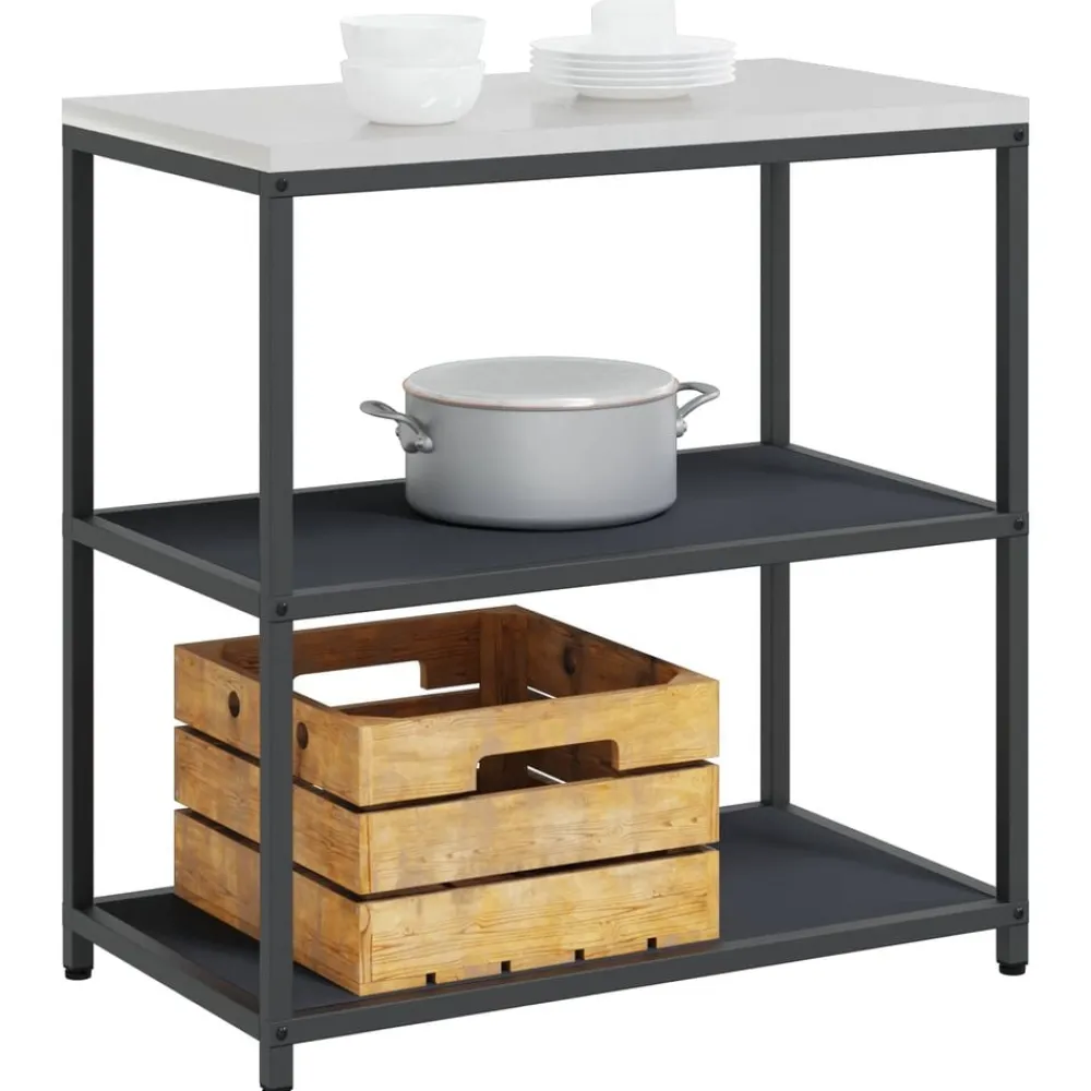 Keukenopslag met plank 90 x 50 x 92 cm Staal>vidaXL Outlet