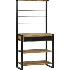 Keukenrek Bruin en zwart 80 x 40 x 160 cm Massief Mango Hout><noscript><img width=