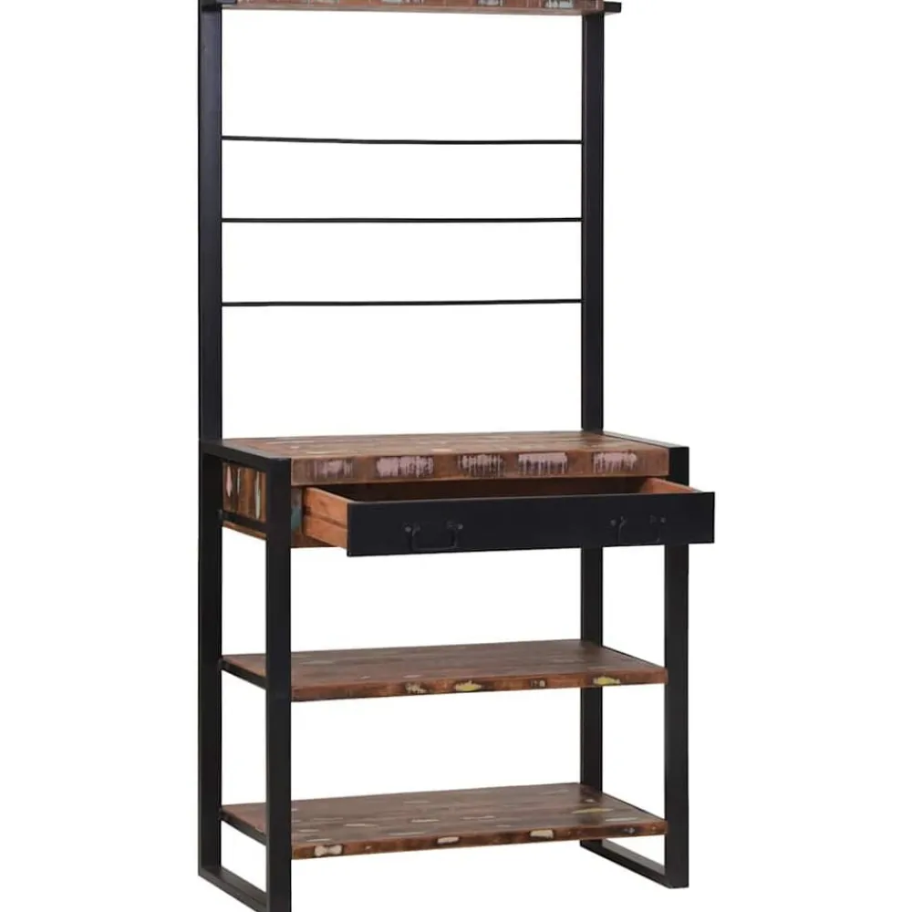 Keukenrek en Zwart 80 x 40 x 160 cm>vidaXL Discount
