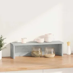 Keuken & Eetkamer*vidaXL Keukenrek stapelbaar 50x15x16 cm bewerkt hout Betongrijs