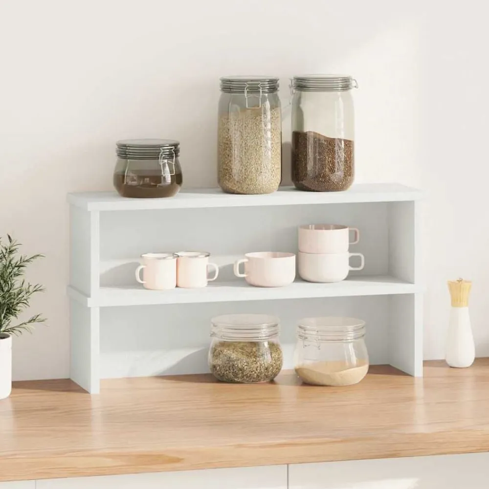 Keuken & Eetkamer*vidaXL Keukenrekken stapelbaar 2 st 50x15x16 cm Wit