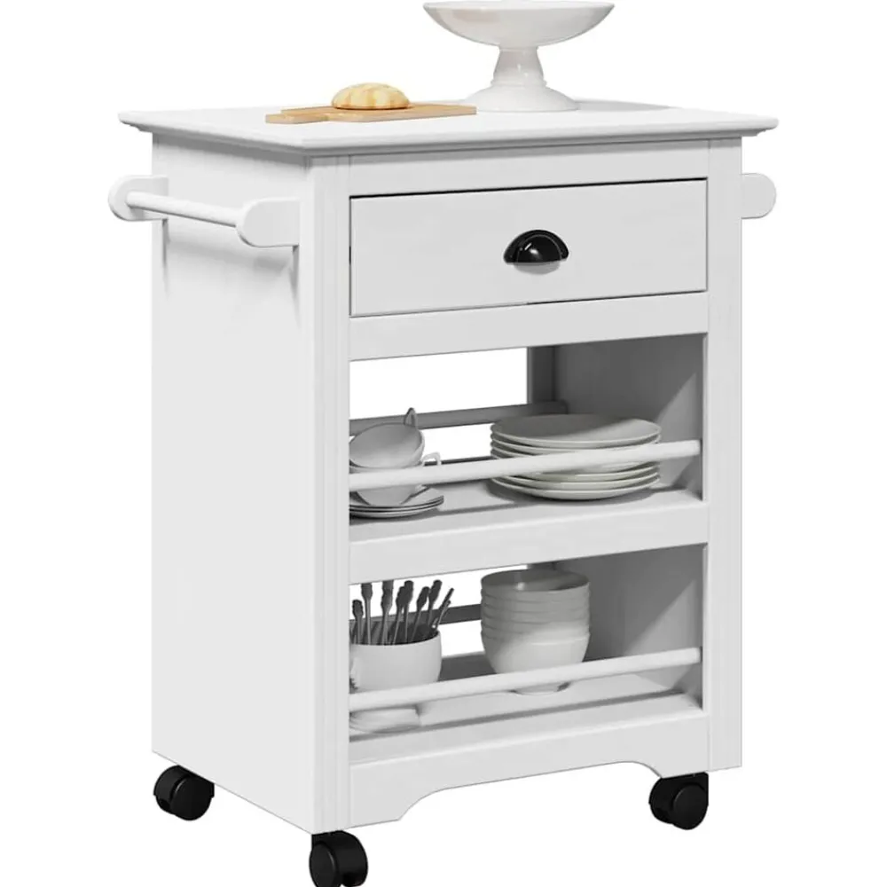 Trolleys*vidaXL Keukentrolley BODO 67,5x45x80 cm Wit