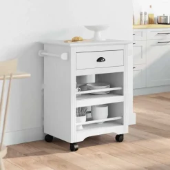 Trolleys*vidaXL Keukentrolley BODO 67,5x45x80 cm Wit