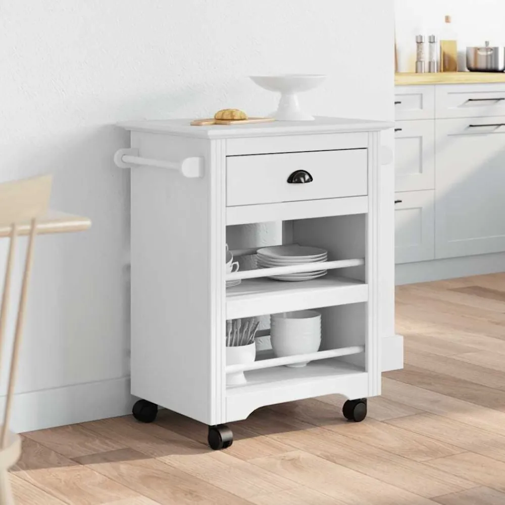 Trolleys*vidaXL Keukentrolley BODO 67,5x45x80 cm Wit