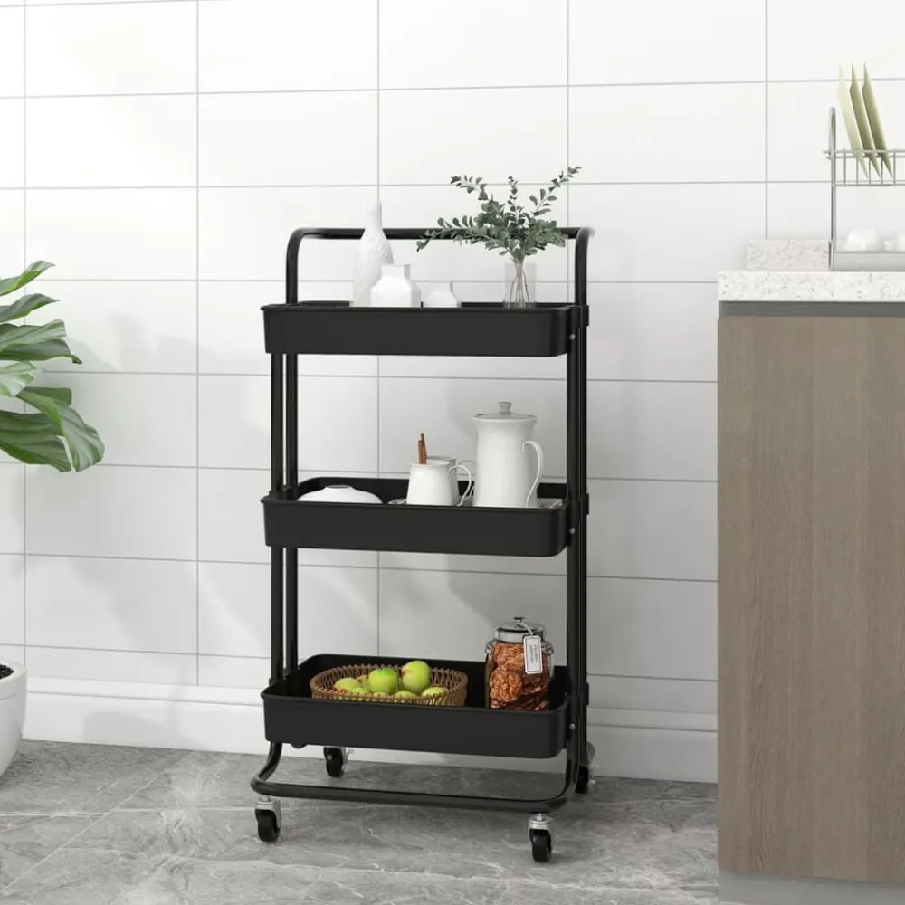 Keukentrolley 3-laags 42x35x85 cm ijzer en ABS>vidaXL Best