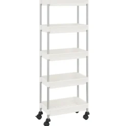 Trolleys*vidaXL Keukentrolley 5-laags 42x29x128 cm ijzer en ABS Wit