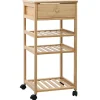 Trolleys*vidaXL Keukentrolley met Wielen Naturel 37 x 36 x 80 cm Bamboe