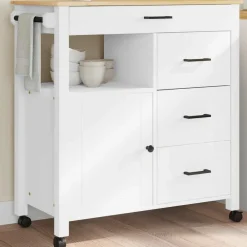 Trolleys*vidaXL Keukentrolley MONZA 84x40x88,5 cm massief grenenhout Wit