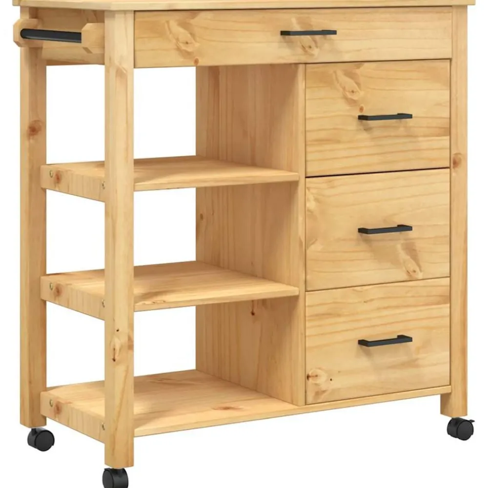 Keukentrolley MONZA 84x40x88,5 cm massief grenenhout>vidaXL Online