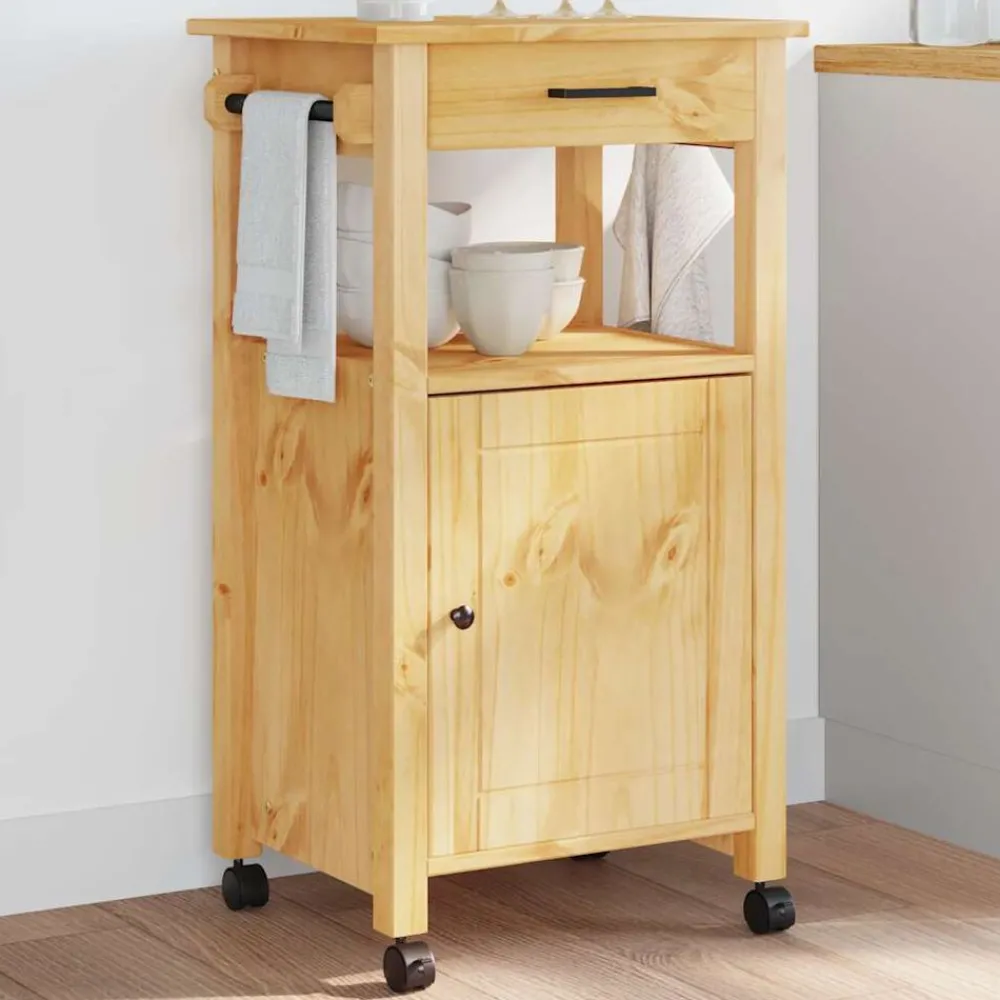 Keukentrolley MONZA 48x40x88,5 cm massief grenenhout>vidaXL Discount