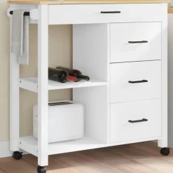 Keukentrolley MONZA 84x40x88,5 cm massief grenenhout>vidaXL Clearance