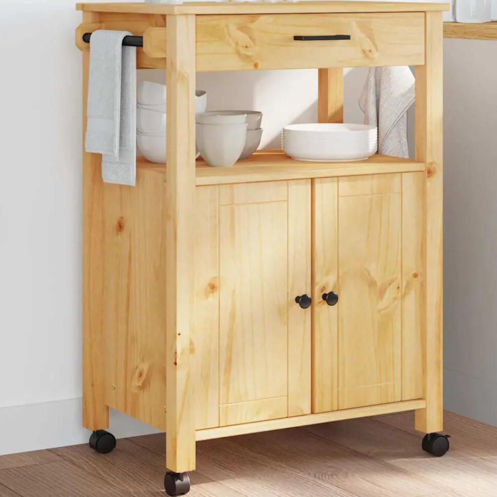 Keukentrolley MONZA 60x40x88,5 cm massief grenenhout>vidaXL Sale