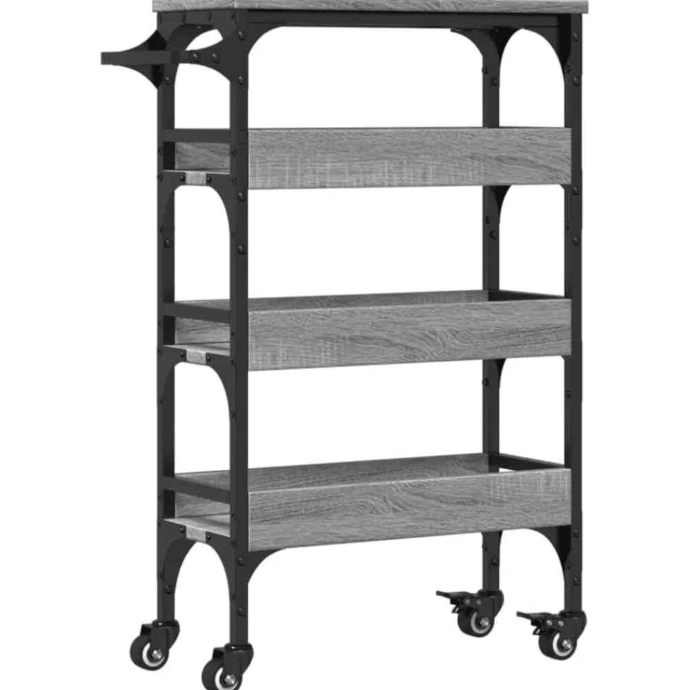 Keukentrolley 53x20x76 cm bewerkt hout eiken>vidaXL Best