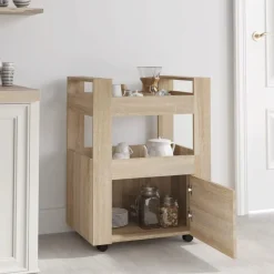 Keukentrolley 60x45x80 cm bewerkt hout kleurig><noscript><img width=