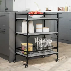 Keukentrolley 65x40x86,5 cm bewerkt hout eiken><noscript><img width=