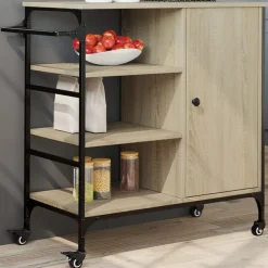 Keukentrolley 87,5x38,5x84,5 cm bewerkt hout kleur>vidaXL Discount