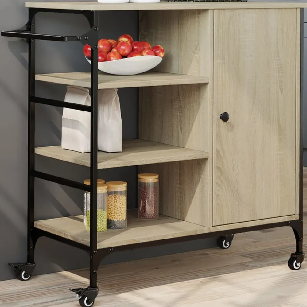 Keukentrolley 87,5x38,5x84,5 cm bewerkt hout kleur>vidaXL Discount
