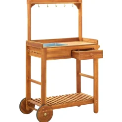 Trolleys*vidaXL Keukentrolley 92x43,5x141,5 cm massief acaciahout