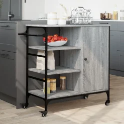 Keukentrolley 87,5x38,5x84,5 cm bewerkt hout eiken><noscript><img width=