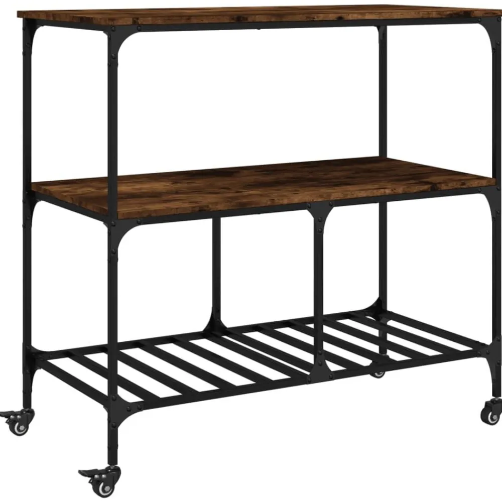 Keukentrolley 100x50x95 cm bewerkt hout kleurig>vidaXL