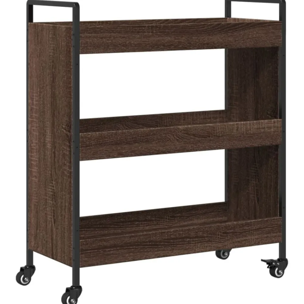 Trolleys*vidaXL Keukentrolley 70x30x82 cm bewerkt hout ig bruin eikenkleur