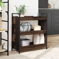Trolleys*vidaXL Keukentrolley 70x30x82 cm bewerkt hout ig bruin eikenkleur