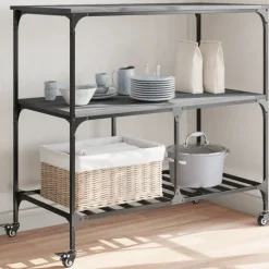 Keukentrolley 100x50x95 cm bewerkt hout eikenkleur>vidaXL Best