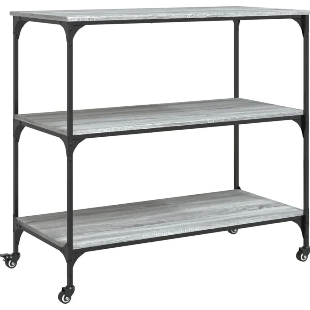 Keukentrolley 102x50x95 cm bewerkt hout eiken>vidaXL Clearance