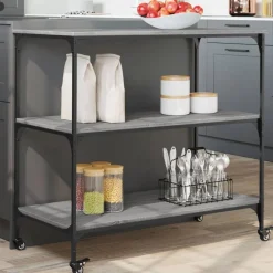 Keukentrolley 102x50x95 cm bewerkt hout eiken>vidaXL Clearance