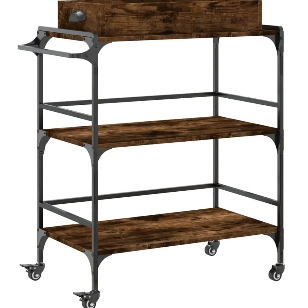 Keukentrolley 81,5x41x92,5 cm bewerkt hout kleurig>vidaXL Online
